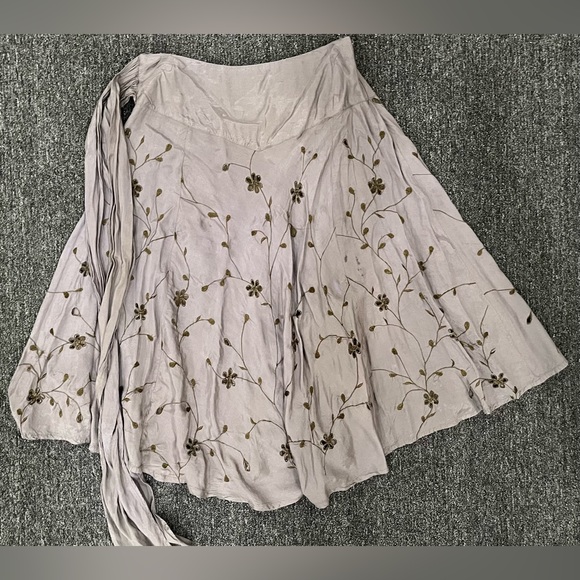 French Designer La Redoute Gray Floral Skirt Size 6 - Picture 2 of 8